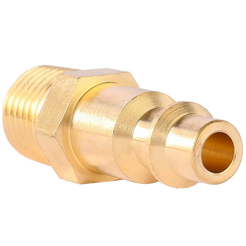 Brass 1/4 Inch NPT Male Air Hose Quick Connect Adapter Kit With Industrial M Style Couplers And Plugs, Air Compressor Fittings