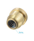 Close-up of Brass Push Button Flange Oil Cup For Lubrication System 4mm Ball Oiler Drip Type with spring detail