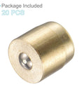 Single brass push button grease oil cup cap for continuous drip lubrication, 6x6mm male thread, shown in a pack of 20 components.