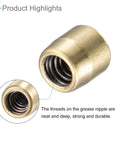 Brass Push Button Grease Oil Cup Caps For Continuous Drip Lubrication in Machinery, showing threaded detail and durable brass material.