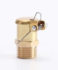 Spring Brass L Shape Oil Cup Cap Set for Lathe Machines, 4 Piece M12x1.25 Thread, shown in close-up brass finish