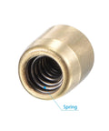 Brass Push Button Oil Cup For Lubrication Systems Ball Oiler 6x6mm with visible spring inside, ideal for precision machinery use, 20 pack.