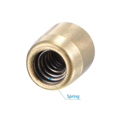 Brass Push Button Oil Cup For Lubrication Systems Ball Oiler 6x6mm with visible spring inside, ideal for precision machinery use, 20 pack.