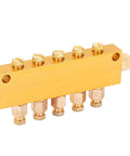 Adjustable Brass Oil Distributor Five By Six Way Manifold for Centralized Lubrication Systems front view
