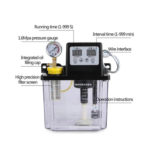 Adjustable Oil Distributor With 0.5L 1L And 2L Capacities For Automatic CNC Electromagnetic Lubrication with pressure gauge