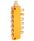 Adjustable Brass Oil Distributor With Piston Separator Divider Valve For CNC Machining Centers And Industrial Machinery Six Outlet Lubrication System