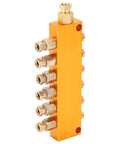 Adjustable Brass Oil Distributor With Piston Separator Divider Valve For CNC Machining Centers And Industrial Machinery Six Outlet