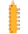 Adjustable Brass Oil Distributor Valve For Lubrication Systems With Piston Separator Valve in gold finish