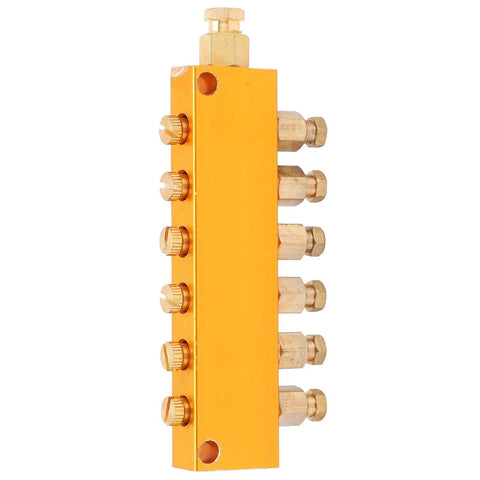 Adjustable Brass Oil Distributor Valve For Lubrication Systems With Piston Separator Valve in gold finish