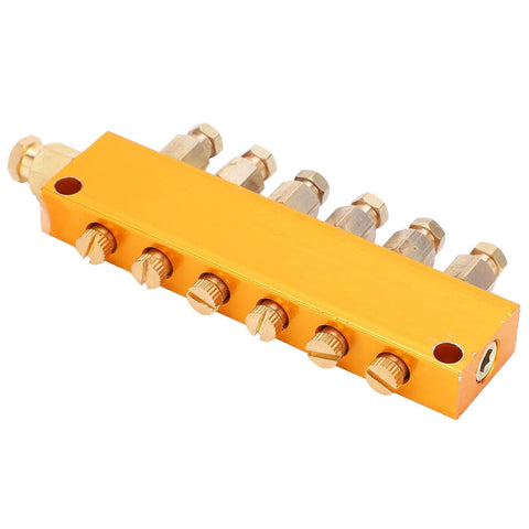 Adjustable Oil Distribution Manifold Block Brass Valve for Automatic Lubrication Pump centralized system five or six way output