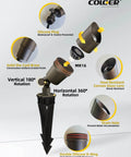 Warm White Die Cast Brass Outdoor Spotlight For Landscape Lighting 12V Low Voltage MR16 LED Bulb COLOER 101B features