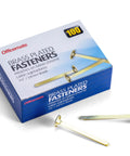 Round Head Brass Fasteners For Paper That Pierce Multiple Sheets No Punch Needed Secure With Bent Over Tines Durable Office Staples