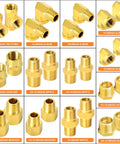 Brass Pipe Fitting Kit 26 Piece With Hex Bushing Reducer Adapter Hex Nipple And 90 Degree Street Elbow Barstock on display
