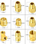 Brass Pipe Fitting Kit 26 Piece With Hex Bushing Reducer Adapter Hex Nipple And 90 Degree Street Elbow Barstock Durable Corrosion Resistant