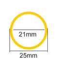 Diagram of Brass Pipe Fittings Set Two Pieces Outer Diameter 25mm Varied Wall Thickness Inner Diameters 22mm 21mm 19mm 15mm Brass