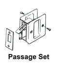 Solid Brass Sliding Door Pull For Passage Doors Pocket Door Hardware In Polished Brass Finish, installation diagram with screws