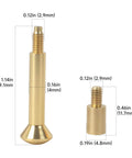 Privacy Pin Replacement For Estate Lever Privacy Latch With Threaded Push Pin And Coupler in Polished Brass Finish