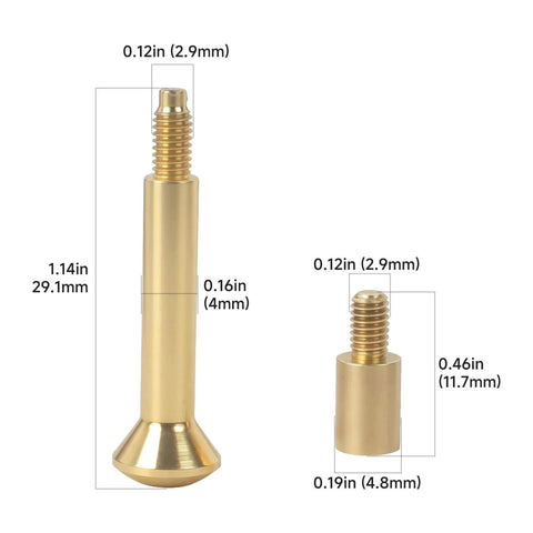 Privacy Pin Replacement For Estate Lever Privacy Latch With Threaded Push Pin And Coupler in Polished Brass Finish