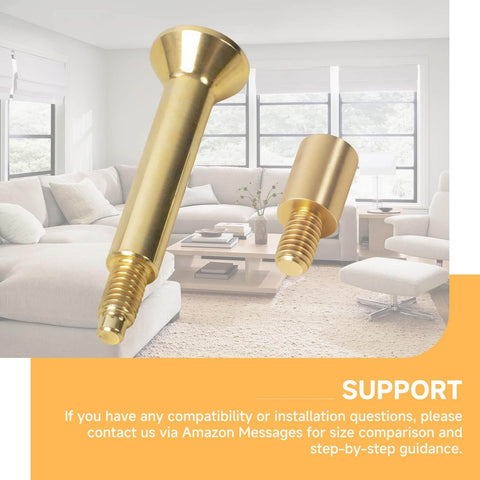 Privacy Pin Replacement For Estate Lever Privacy Latch With Threaded Push Pin And Coupler In Polished Brass Finish For Bedroom And Bathroom Doors