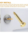 Privacy Pin Replacement For Estate Lever Privacy Latch With Threaded Push Pin And Coupler In Polished Brass Finish