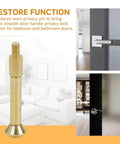 Privacy Pin Replacement For Estate Lever Privacy Latch With Threaded Push Pin And Coupler In Polished Brass Finish For Bedroom And Bathroom Doors