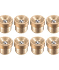 8 pieces of Brass Push Button Flange Oil Cup 5mm Ball Oiler for lubrication system, in display setup.