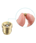 Brass Push Button Flange Oil Cup For Lubrication System 4mm Ball Oiler Drip Type shown held by hand, highlighting size and brass material.