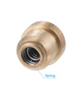 Brass Push Button Flange Oil Cup 5mm Ball Oiler showing internal spring for lubrication system in close-up view