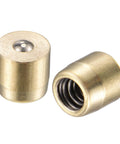Brass Push Button Oil Cup For Lubrication Systems Ball Oiler 6x6mm, set of two showing closed and open view, ideal for CNC tools