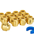 One Half Inch Push Cap For PEX Copper And CPVC Plumbing Fittings End Stop No Lead Brass Cap Off PEX Pipe Pack Of 12 With Disconnect Clip