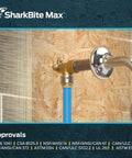 Push To Connect Drop Ear Elbow One Half Inch By One Half Inch FNPT Brass Plumbing Fitting Installed on Pipe