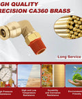 High-quality Brass Quick Push To Connect Fittings One Quarter Inch Tube OD To One Eighth Inch NPT Thread 90 Degree Swivel Elbow