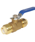 Half Inch Push Fit Full Port Ball Valve Shut Off Water Valve Push To Connect For PEX Copper CPVC PE RT Solid Brass Blue Easy Install