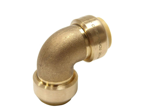 EFIELD 1/2 Inch Push Fit Fitting Elbow for PEX Copper and CPVC Connectors in bundle pack of 10, no tools needed, brass construction