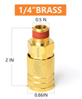 12 Pack One Quarter Inch Brass Male Industrial Quick Connect Air Couplers With NPT Threads Heavy Duty Corrosion Resistant