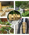 Brass Garden Hose Quick Connect Fittings For Three Quarter Inch Hoses, Leak Free Under High Pressure, Works Like A Charm With Nozzles, Sprayers, Watering Wands And Car Wash Tools, 4 Pack