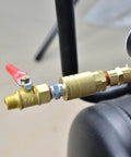 12 Pack One Quarter Inch Brass Male Industrial Quick Connect Air Couplers With NPT Threads connected to air tool fitting