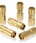 Six Pack One Half Inch Brass DOT Air Line Fittings Straight Union Quick Connects For Semi Trucks And Industrial Air Systems, Durable Brass Construction, Meets FMVSS 571.106 And SAE J1131 Standards, Corrosion Resistant, Easy Install displayed