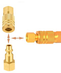 1/4-Inch Quick Connect Fittings Set For Air Compressors - Brass Air Coupler, 10 Pack, showing connectors and anti-disconnect guard