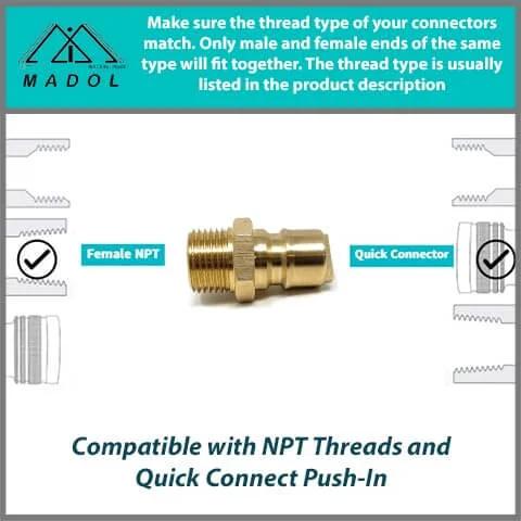 Quick Connect Brass Gas Fitting For Propane And Natural Gas, One Half Inch Male NPT To One Half Inch Male NPT Quick Disconnect
