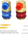 Quick Coupler For One Quarter Inch SAE Flare Fittings, Brass Freon R134A Adapter Kit With High Low Manifold Gauge Connector