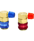 Quick Coupler For One Quarter Inch SAE Flare Fittings, Brass Freon R134A Adapter Kit with High Low Manifold Gauge Connector