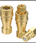Two Pack Quick Disconnect Coupler Valve Kit For Carpet Cleaning Wands And Truck Mount Systems, Brass Quarter Inch Quick Connect Fittings
