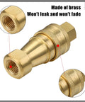 Two Pack Quick Disconnect Coupler Valve Kit For Carpet Cleaning Wands And Truck Mount Systems, Brass Quarter Inch