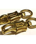 Two Pack Solid Brass Quick Release Panic Snap With Round Swivel One Inch By Four And One Half Inch Leash Hardware for leads and whips