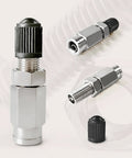 Two Pack Brass Schrader Air Valve with Push To Connect for 1/4 Inch Air Line Tubing, Inflation and Deflation for Air Suspension Bags