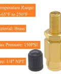 Two Pack One Quarter Inch Schrader Valve Adapter Set, Heavy Duty Brass Push To Connect Fittings For Airbag Spring Suspension Lines