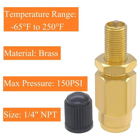 Two Pack One Quarter Inch Schrader Valve Adapter Set, Heavy Duty Brass Push To Connect Fittings For Airbag Spring Suspension Lines