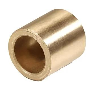 Close-up of brass oilless sleeve bearing from Set Of 10 Oilless Brass Sleeve Bearings Self Lubricating Bushing One Quarter Inch Bore 6mm Outer Diameter 10mm Length For Smooth Low Friction Operation High Wear Resistance Durable Hardware Component
