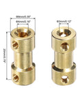 Brass Shaft Coupling 3mm To 4mm Kit For RC Models with dimensions showing hole and height